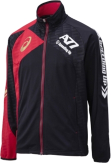 【ASICS/アシックス】 A77 トレーニングジャケット ブラックxトラックレッド ユニセックス アシックス